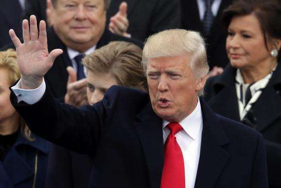 O presidente norte-americano, Donald Trump, durante a cerimônia de posse