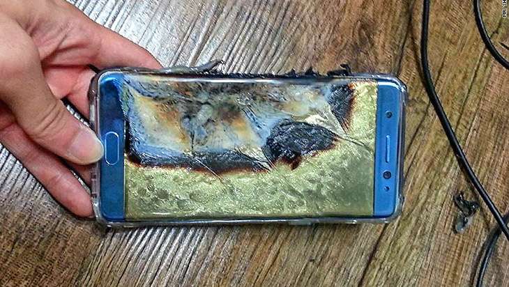 Galaxy Note 7 danificado após explosão da bateria