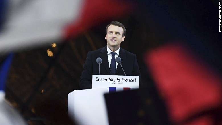 O presidente eleito da França, Emmanuel Macron