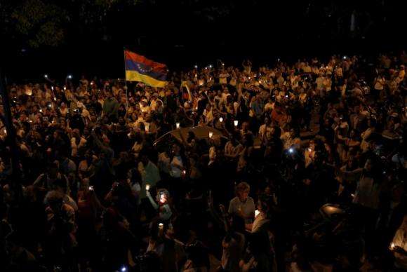 Opositores nas ruas de Caracas