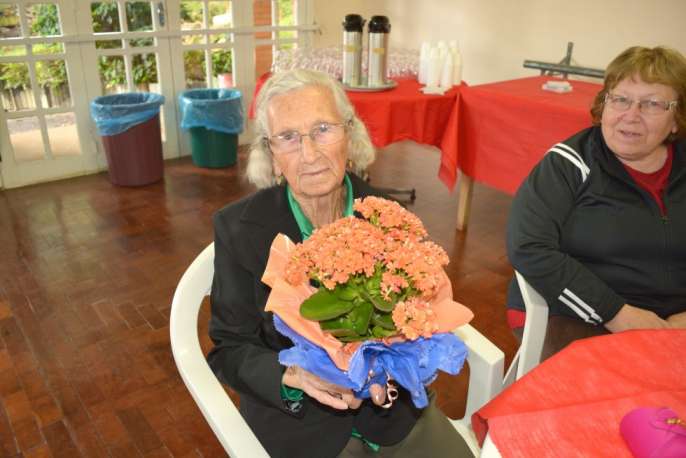 A participante mais idosa, Cândida Talini, com 94 anos