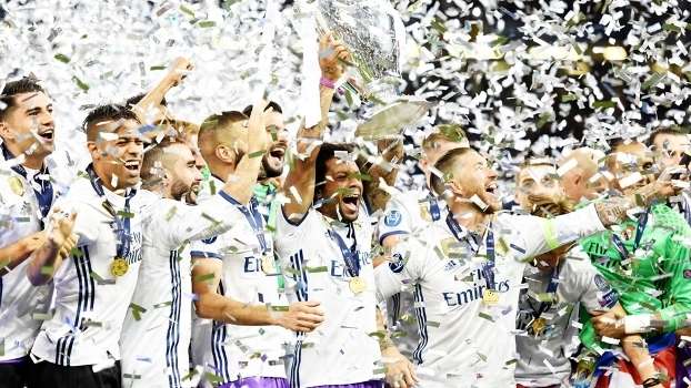 Real Madrid comemora o título da Champions League