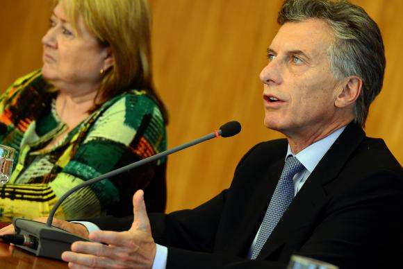 Mauricio Macri e a chanceler Susana Malcorra durante visita a Brasília no ano passado