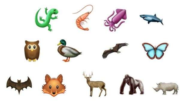 Novos emojis de animais