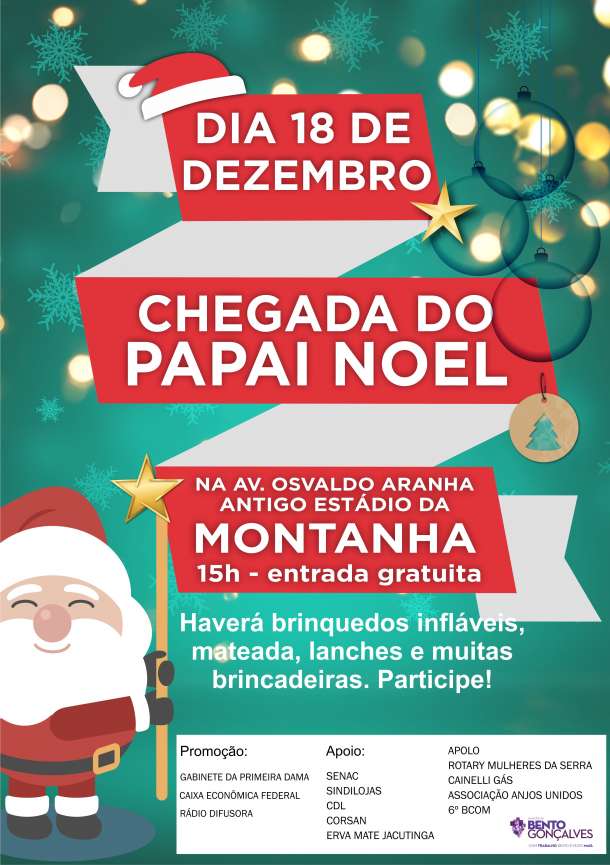 Cartaz chegada do Papai Noel