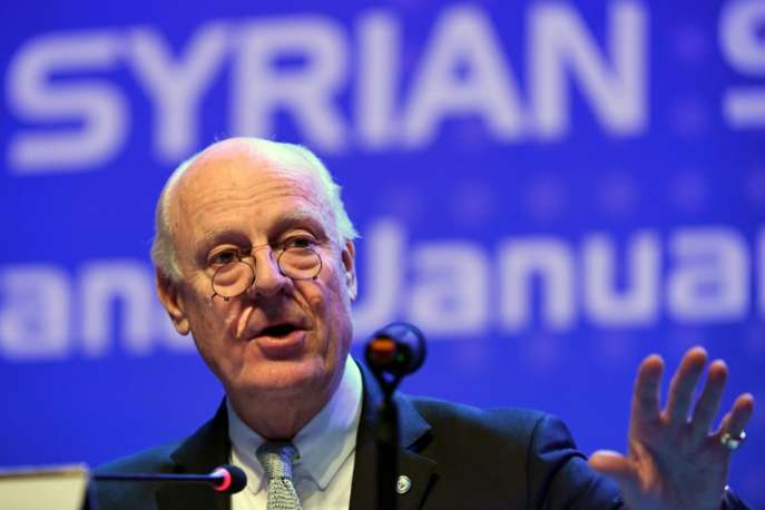 Emissário da ONU para a Síria, Staffan de Mistura, em Astana, no dia 24 de janeiro de 2017