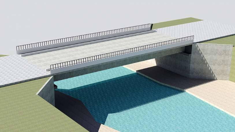 Projeto de construção da ponte sobre o Arroio Sampaio