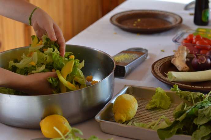 Preparo de saladas