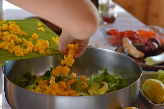 Preparo de saladas