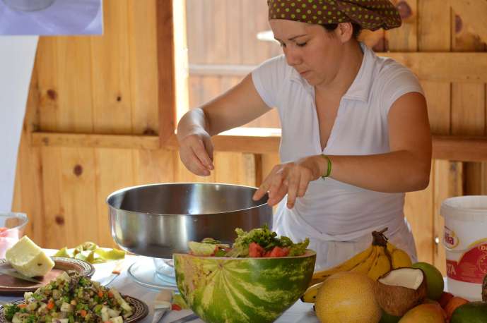 Preparo de saladas