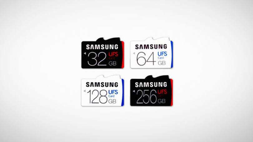 UFS: o cartão oferece capacidade de armazenamento de 32 GB, 64 GB, 128 GB e 256 GB