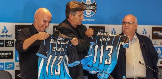 Valdir Espinosa e Renato Gaúcho são apresentados no Grêmio