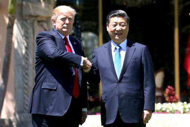 Donald Trump com o presidente da China Xi Jinping