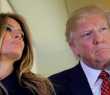O presidente americano Donald Trump e sua esposa, Melania Trump, a bordo do Air Force One, em 10 de fevereiro de 2017