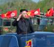 Kim Jong-un, líder da Coreia do Norte, durante exercício militar em seu país