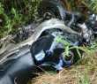 Motocicleta ficou totalmente destruída