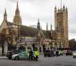 Polícia isola a área após incidente com tiros nos arredores do Parlamento em Londres